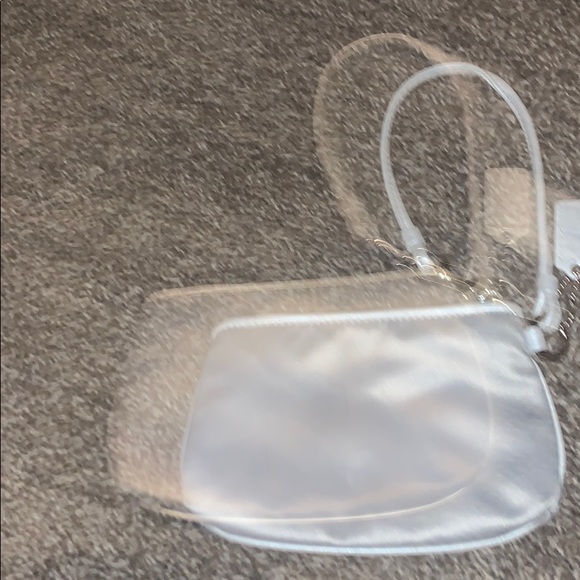 Silver, silky Coach wristlet - Picture 3 of 4